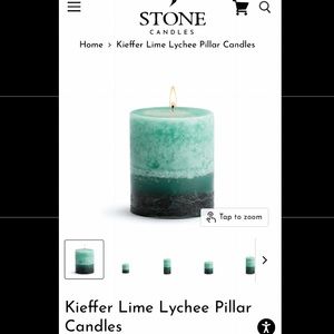 Stone Candles Kieffer Lime Lychee Pillar Candle